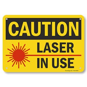 SmartSign “Caution – Laser In Use” Sign | 7″ x 10″ Plastic