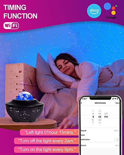 Oxycute Galaxy Projector, RGB Star Projector Working with Alexa & Google Assistant, LED Galaxy Light with Bluetooth Music Speaker, Timer, Voice Control Collage Dorm Decoration Lamp for Bedroom | The Storepaperoomates Retail Market - Fast Affordable Shopping