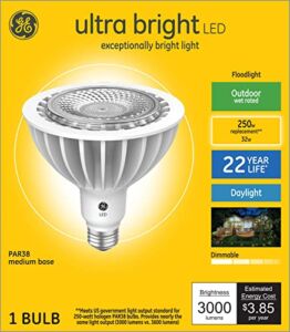 GE Ultra Bright LED Light Bulbs, Outdoor Floodlight Bulb, Wet Rated, Daylight (1 Pack)