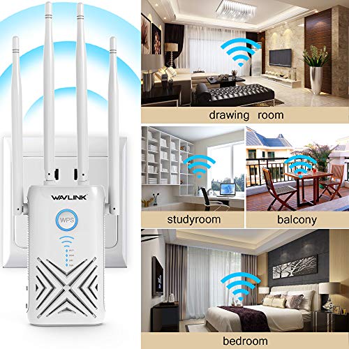 WAVLINK 1200Mbps Dual Band WiFi Extender,Wireless Repeater WiFi Range Extender with 2 Gigabit Ethernet Port,4 x 5dBi Antennas,WiFi Signal Booster Repeater/Router/AP Mode,Plug and Play,WPS | The Storepaperoomates Retail Market - Fast Affordable Shopping