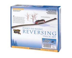 Bachmann Trains E-Z TRACK ELECTRONIC AUTO-REVERSING SYSTEM – NICKEL SILVER E-Z TRACK With Grey Roadbed – HO Scale