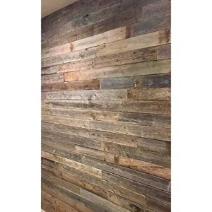 Rockin’ Wood Real Wood Nail Up Application Rustic Reclaimed Naturally Weathered Barn Wood Accent Paneling Board Planks for Home Walls, 8 Square Feet