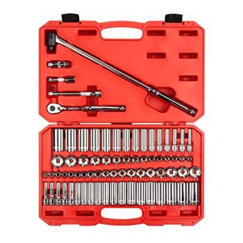 TEKTON 3/8 Inch Drive 6-Point Socket and Ratchet Set, 74-Piece (1/4-1 in., 6-24 mm) | SKT15311 | The Storepaperoomates Retail Market - Fast Affordable Shopping