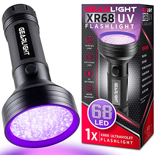UV Flashlight Black Light from GEARLIGHT – 68 LED Blacklight Flashlight Dog/Cat Pet Urine Detector, Scorpion, Bed Bug, Resin Curing, Dog Stain, and Carpet Odor Eliminator Remover, ID Checking _XR68 | The Storepaperoomates Retail Market - Fast Affordable Shopping