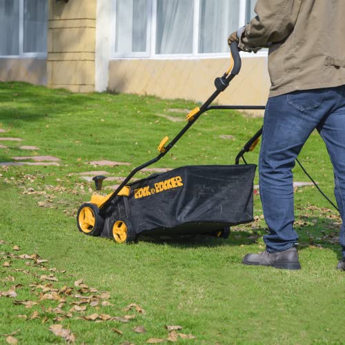 Rock&Rocker 16-Inch 15 Amp Electric Dethatcher Scarifier, 5-Position Height Adjustment, 48.4QT Removable Thatch Bag, Quick-Fold, with Scarifier Blade, Removing Thatch, Lawn Mower’s Mate | The Storepaperoomates Retail Market - Fast Affordable Shopping