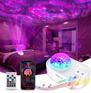Star Projector, 3 in 1 Galaxy Night Light Projector with Remote Control, Bluetooth Music Speaker & 5 White Noises for Bedroom/Party/Home Decor, Timing Sky Starry Projector for Kids & Adults