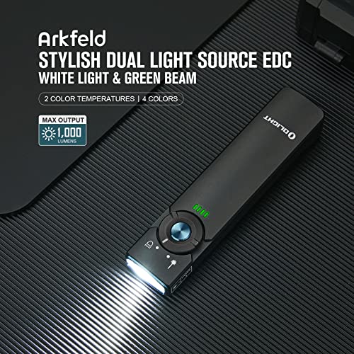 OLIGHT Arkfeld 1000 Lumens Dual Light Source EDC Flashlight with Green Beam and White LED Combo, Powered by Rechargeable Built-in Battery for Outdoors, Emergency, Work(Cool White Light: 5700~6700K) | The Storepaperoomates Retail Market - Fast Affordable Shopping