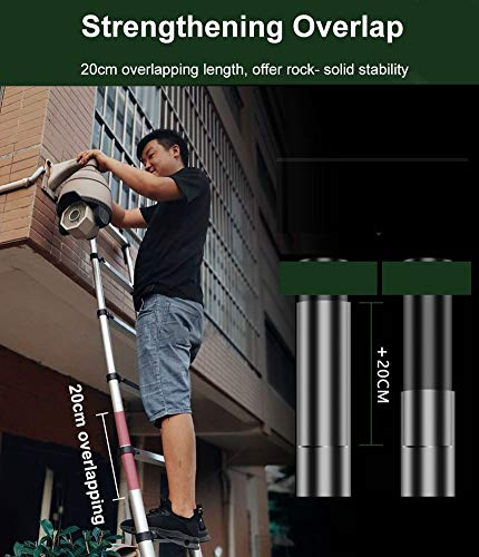 NEOCHY Lightweight Foldable Portable 7/10/15/19/20 Ft Tall Telescoping Ladder – Aluminum Heavy Duty Professional Ladders for Office Home Loft Attic Load 150 Kg (Size : 5.8m/19ft) | The Storepaperoomates Retail Market - Fast Affordable Shopping