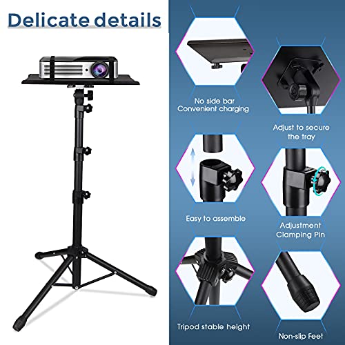 Projector Tripod Stand – Laptop Tripod Adjustable Height 23 to 63 Inch DJ Mixer Stand Up Desk The Outdoor Computer Desk Stand Portable with Gooseneck Phone Holder，Apply to Stage or Studio | The Storepaperoomates Retail Market - Fast Affordable Shopping