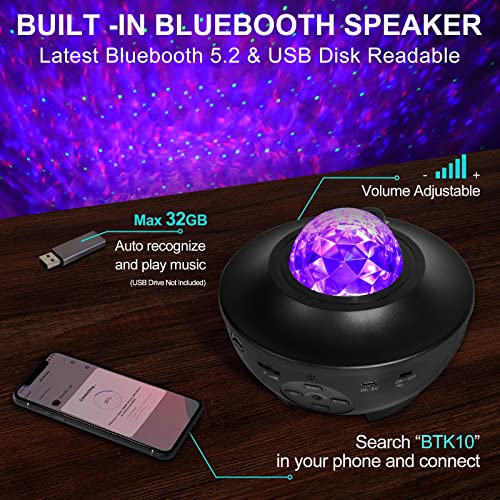 Oxycute Galaxy Projector, RGB Star Projector Working with Alexa & Google Assistant, LED Galaxy Light with Bluetooth Music Speaker, Timer, Voice Control Collage Dorm Decoration Lamp for Bedroom | The Storepaperoomates Retail Market - Fast Affordable Shopping