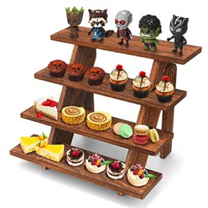 Wooden Display Stand Wood Cupcake Stands Tool Free, Rustic Risers For Display Ideal Craft Funko Pop Shelves, Table Display Stand For Vendors, Farmhouse Cupcake Stand For 24 Cupcakes, Wood Riser