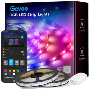 Govee LED Strip Lights 100ft, LED Lights for Bedroom, WiFi RGB LED Lights work with Alexa and Google Assistant, 64 Modes and Music Sync, Christmas Lights for Indoor, Party, Decoration, 2 Rolls of 50ft