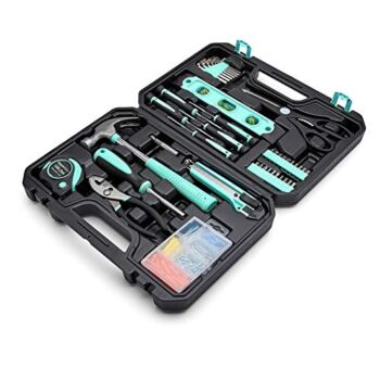 Amazon Basics Household Tool Kit with Tool Storage Case – 142-Piece, Turquoise | The Storepaperoomates Retail Market - Fast Affordable Shopping