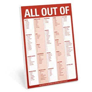 Knock Knock All Out Of Grocery List Pad (Red / Original) – All Out of Pad List & Magnetic Note Pad With Magnet, 6 x 9-inches