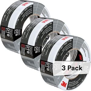 3M Duct Tape DT8, 3 Pack, Industrial Strength, Multi-Use, Silver, 1.88″ x 60 yd, Professional Grade Adhesive