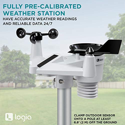Logia 5-in-1 Wi-Fi Weather Station with Solar | Indoor/Outdoor Remote Monitoring System, Temperature Humidity Wind Speed/Direction Rain & More, Wireless Color Console w/Forecast Data, Alarm, Alerts | The Storepaperoomates Retail Market - Fast Affordable Shopping