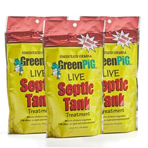 GREEN PIG 54A Live Tank Treatment Aids in The Breakdown of Septic Waste to Prevent Backups with Easy Dissolvable Flush, Consumer Strength, 12 Count