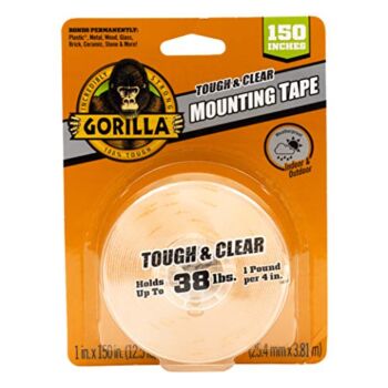 Gorilla Tough & Clear Double Sided Adhesive Mounting Tape, Extra Large, 1″ x 150″, Clear, (Pack of 1) | The Storepaperoomates Retail Market - Fast Affordable Shopping