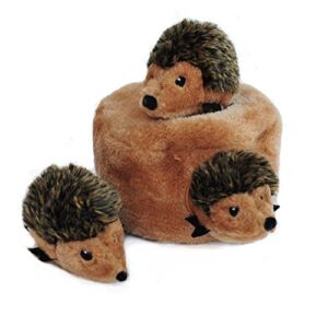 ZippyPaws Woodland Friends Burrow Interactive Dog Toys – Hide and Seek Dog Toys and Puppy Toys, Colorful Squeaky Dog Toys, and Plush Dog Puzzles, Hedgehog Den