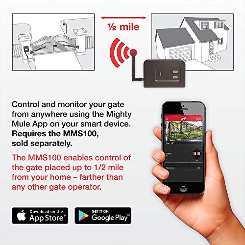 Mighty Mule MM571W Heavy Duty Smart Gate Opener, Single, Black | The Storepaperoomates Retail Market - Fast Affordable Shopping