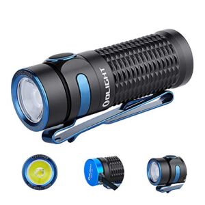 OLIGHT Baton3 1200 Lumens Ultra-Compact Rechargeable EDC Flashlight, Powered by Rechargeable Battery for Household Search, Outdoor Camping, Hiking and Mountaineering (Black)