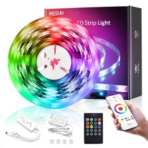 LED Strip Lights 16.4FT, MESUN Bluetooth Color Changing Lighting with APP Control and IR Remote, LED Lights Music Sync, Multicolor Led Light Strips for Bedroom, TV, Party, Home Decoration