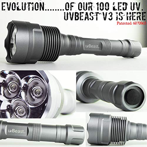 uvBeast New V3 385-395nm Black Light UV Flashlight – HIGH Power Upgraded Triple Broad Band LEDs Best for Professional/Commercial Use – USA Stock – UK Design | The Storepaperoomates Retail Market - Fast Affordable Shopping
