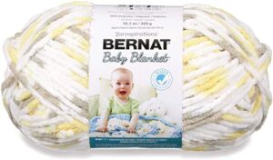 Bernat Baby Blanket BB Chick & Bunnies Yarn – 1 Pack of 10.5oz/300g – Polyester – #6 Super Bulky – 220 Yards – Knitting/Crochet