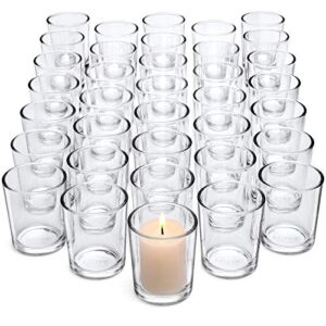 Letine Clear Glass Tealight Candle Holder- Glass Votive Candle Holders Bulk Set of 36 – Clear Candle Holder for Thanks Giving Table Decor/ Wedding Propose Parties Holiday and Home Decor