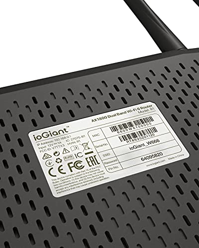 ioGiant WiFi 6 Router AX1800 Extender/Gaming Router, Gigabit Home Access Point or Wireless Internet, 802.11ax Dual Band 1201Mbps 5GHz + 574Mbps 2.4GHz, Connect Up to 64+ Device, Modem is Not Included | The Storepaperoomates Retail Market - Fast Affordable Shopping