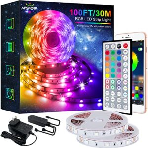 LED Strip Lights – 100FT Led Light Strips, Music Sync Color Changing Led Strip Lights, Bluetooth Led Strip Lights with Remote, 5050 LED Strip Lights for Bedroom,Home Pary and Decoration (100FT)