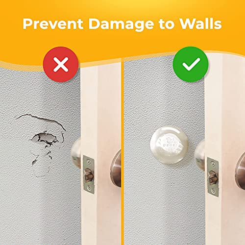 Ducki Door Stopper Wall Protector – Self Adhesive, Quiet, Reusable Shock Absorbent Gel – The Home or Office – Elegant Door Handle Silencer and Wall Protection Solution- (4pk)(Clear) | The Storepaperoomates Retail Market - Fast Affordable Shopping