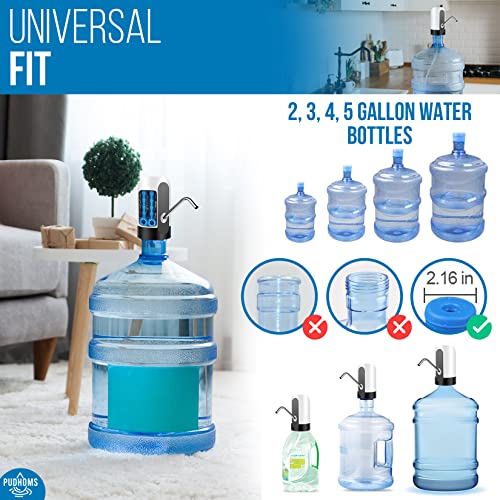 PUDHOMS 5 Gallon Water Dispenser – USB Charging Universal Fit Water Bottle Pump for Drinking Water Portable Automatic Electric Pump for Home Kitchen Office Camping Switch for 2 – 5 Gallon Jugs | The Storepaperoomates Retail Market - Fast Affordable Shopping