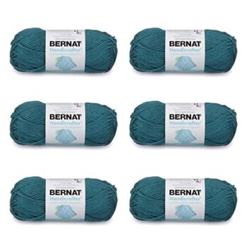 Bernat Handicrafter Cotton Teal Yarn – 6 Pack of 50g/1.75oz – Cotton – 4 Medium (Worsted) – 80 Yards – Knitting/Crochet | The Storepaperoomates Retail Market - Fast Affordable Shopping