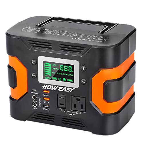 HOWEASY Portable Power Station, 330W (Peak 380W) Solar Generator (Solar Panel Not Included), 300Wh Backup Lithium Battery, with 110V/330W AC Outlet and LED Light, for Family Camping RV Emergency | The Storepaperoomates Retail Market - Fast Affordable Shopping