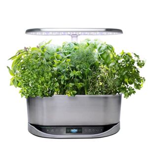 AeroGarden Bounty Elite – Indoor Garden with LED Grow Light, WiFi and Alexa Compatible, Stainless Steel
