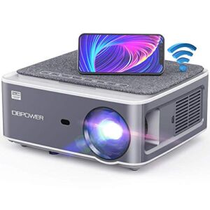 DBPOWER Native 1080P WiFi Projector, Upgrade 9500L Full HD Outdoor Movie Projector, Support 4D Keystone Correction, Zoom, PPT, 300″ Portable Mini Video Projector Compatible w/Phone/Laptop/DVD/TV