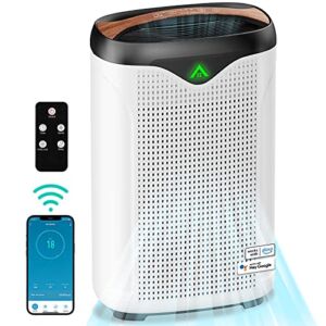 Smart Air Purifier for Home Large Room, WiFi APP Alexa Control Air Cleaner & Air Quality Monitor, Up to 1076 sq ft for Pets Odor, Smoke, Dust, Pollen, Quiet and Effective