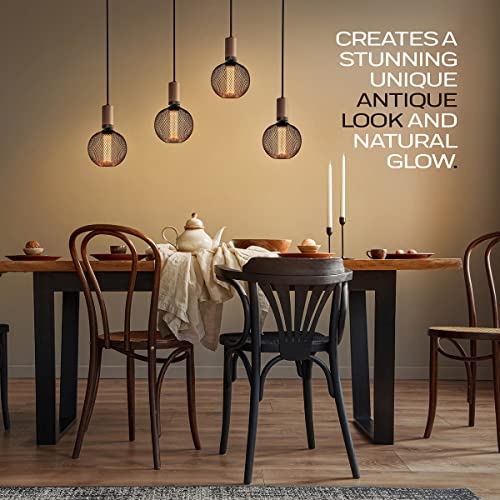 Next Glow Decorative Light Bulb Black Metal Cage Globe Led Light Bulbs G40 /G125 3.5W Equivalent 20W E26 Led Bulb Base, Dimmable, Soft Warm Vintage 85 Lumen Decorative Bulb For Home Kitchen Restaurant | The Storepaperoomates Retail Market - Fast Affordable Shopping