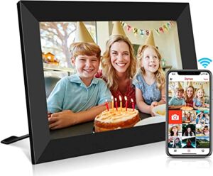 FRAMEO Digital Photo Frame WiFi 10.1 Inch HD IPS LCD Touch Screen, 16GB Memory, Auto-Rotate, Wall-Mountable, Easy Setup to Share Photos & Videos via Free App from Anywhere
