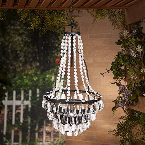 Garden Meadow 33-Inch Tall Hanging Metal and Acrylic Solar Chandelier | The Storepaperoomates Retail Market - Fast Affordable Shopping