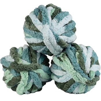 iDIY Chunky Yarn 3 Pack (24 Yards Each Skein) – Tie Dye (Mint, Teal, Green) – Fluffy Chenille Yarn Perfect for Soft Throw and Baby Blankets, Arm Knitting, Crocheting and DIY Crafts and Projects! | The Storepaperoomates Retail Market - Fast Affordable Shopping