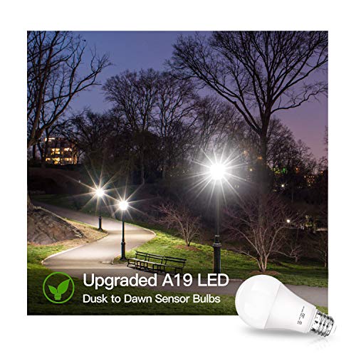 Dusk to Dawn Light Sensor Bulbs, A19 12W(100 Watt Equivalent) LED Auto On Off Light Bulbs, 1200 Lumens, E26 Base, Daylight White 5000K Smart Sensor Lights Outdoor Indoor for Porch Garage Yard, 4-Pack | The Storepaperoomates Retail Market - Fast Affordable Shopping