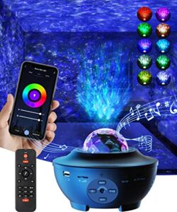 Galaxy Projector Star Projector, Christmas Room Decor Light for Kids and Adults, Smart Night Light for Bedroom with Bluetooth Speaker, APP Control, Remote Control