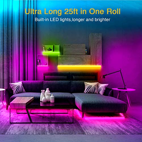 Volivo Smart RGB Led Strip Lights 25ft, App Controlled Bluetooth Led Light Strips Sync with Music, Color Changing Led Lights for Bedroom, Home Decoration | The Storepaperoomates Retail Market - Fast Affordable Shopping
