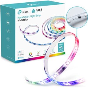 Kasa Smart LED Light Strip, 50 Color Zones RGBIC, 16.4ft Wi-Fi LED Strip Works w/ Alexa, Google Assistant & SmartThings, High Brightness, 16M Colors, PU Coating, Trimmable, 2 Yr Warranty (KL420L5)