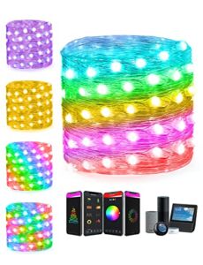 Nobent Smart WiFi Fairy Lights – 16Ft Christmas String Lights Work with Alexa Google Home Voice App Control 20 Modes RGB Color Changing Led Twinkle Light for Bedroom Parties Wedding Tree Wall Decor