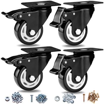 Caster Wheels – 3 Inch Casters Set of 4 Heavy Duty, BOSGEOT Locking Industrial Casters with 360 Degree No Noise Polyurethane Wheels, Swivel Plate Casters with Brake – Pack of 4 | The Storepaperoomates Retail Market - Fast Affordable Shopping