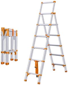 NEOCHY Lightweight Foldable Portable Telescoping Ladder Extension Ladder Aluminum Telescoping Ladder for Roof Office Home Household Daily Loft Lighweight Portable Max Load 100kg (Size : 3.3M)