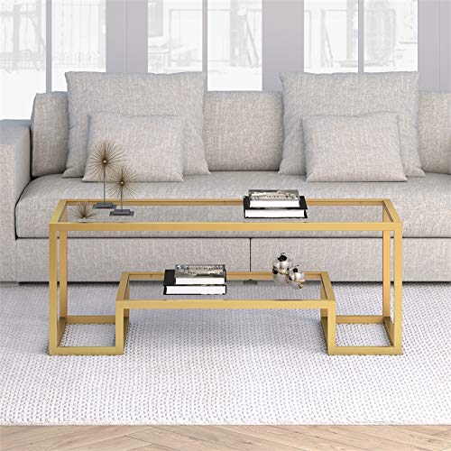 Athena 45” Wide Rectangular Coffee Table in Brass | The Storepaperoomates Retail Market - Fast Affordable Shopping